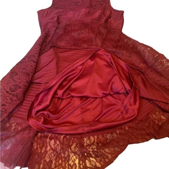 The Limited Sleeveless Mini Dress Fit to Flare Lace Burgundy Red Size 6 - Picture 7 of 10
